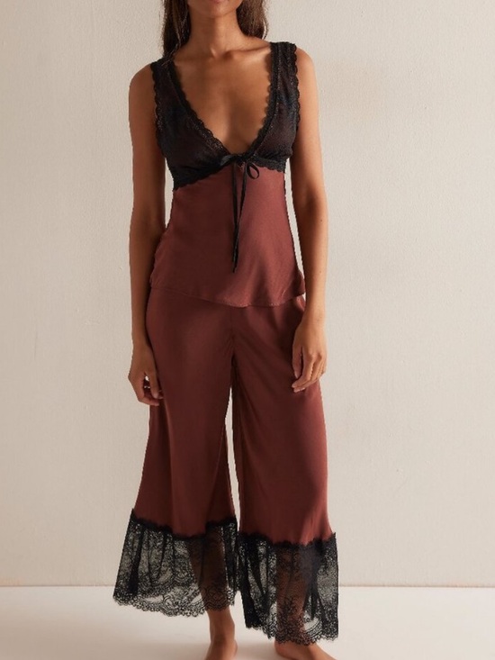 Free People Other - MADE FOR THIS LOUNGE SET BROWN MINK COMBO